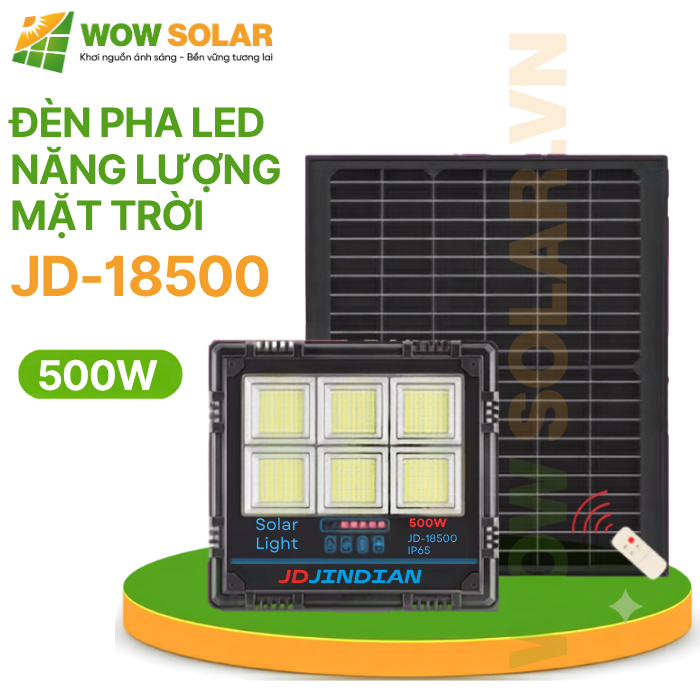 Đèn pha LED năng lượng mặt trời JD-18500 500W