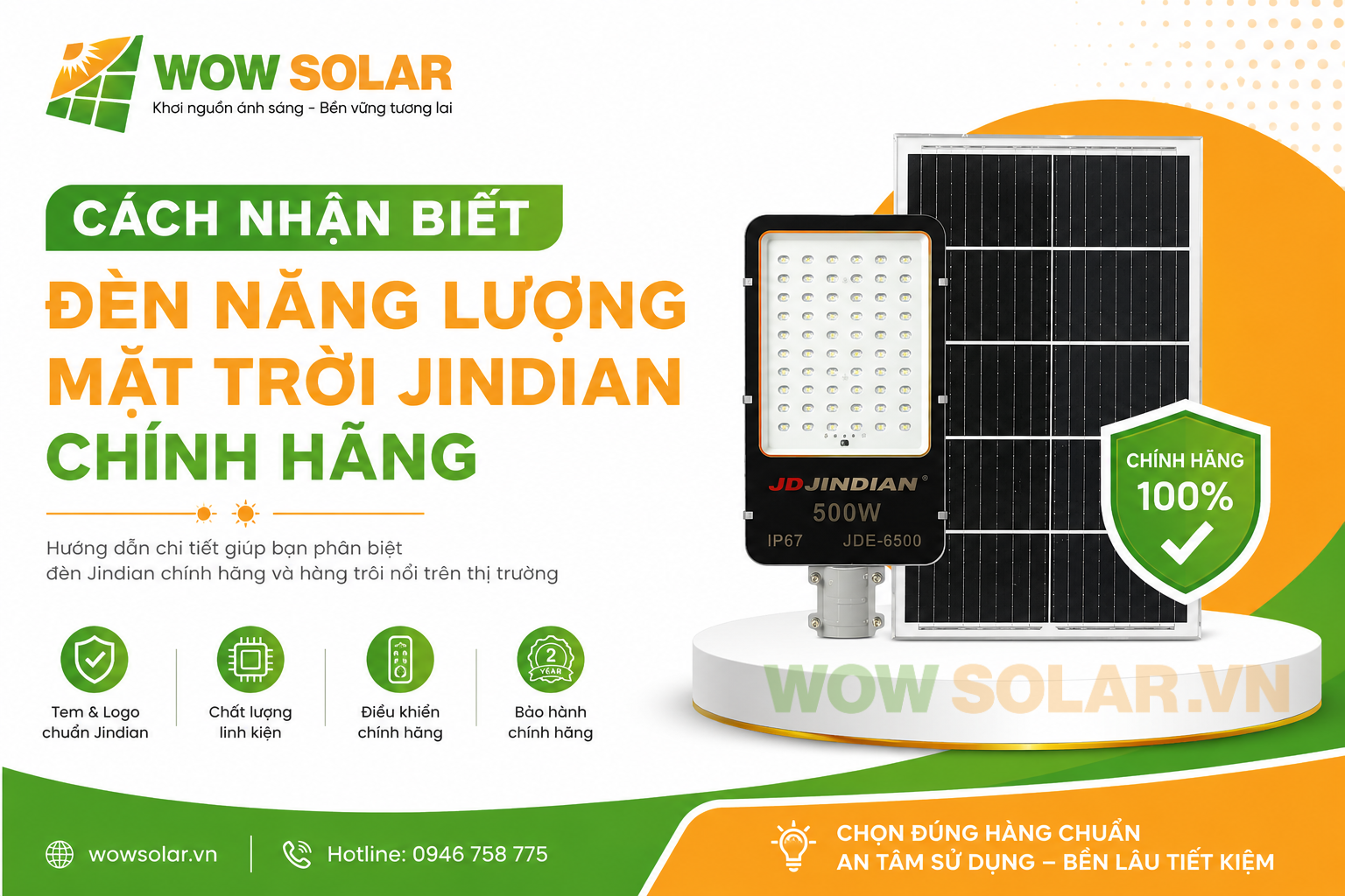 Đèn đường năng lượng mặt trời Jindian JDE-6200 200W