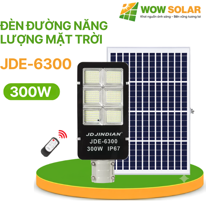 Đèn đường năng lượng mặt trời Jindian JDE-6300 300W