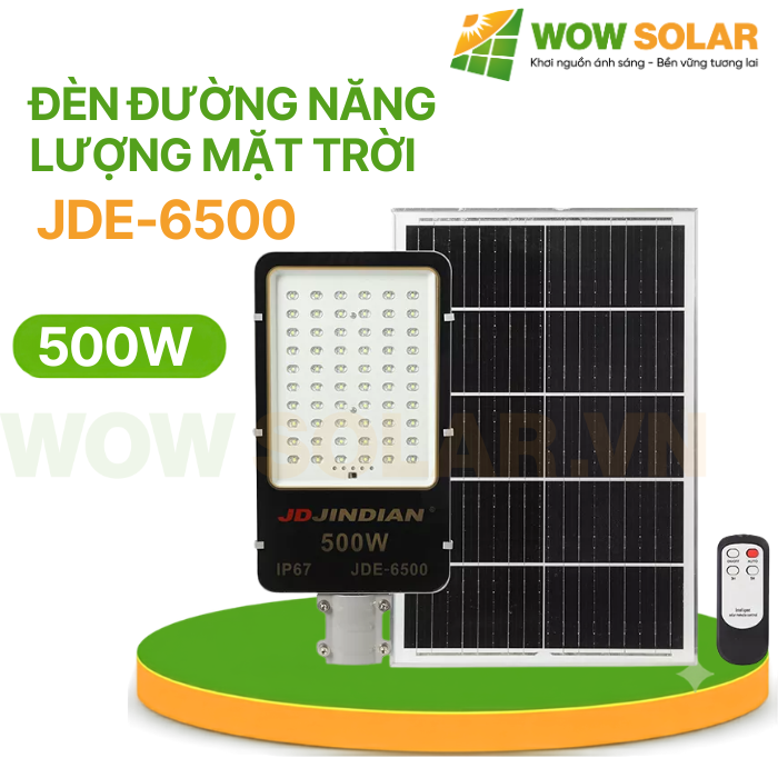 Đèn đường năng lượng mặt trời Jindian JDE-6500 500W