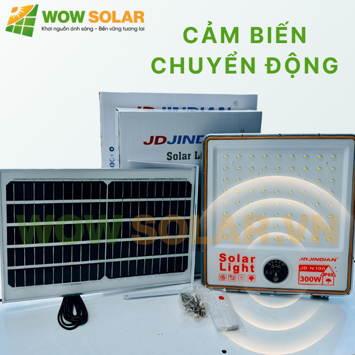 Đèn pha LED năng lượng mặt trời chống chói JD-N300 300W