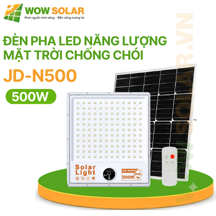 Đèn pha LED năng lượng mặt trời chống chói JD-N500 500W