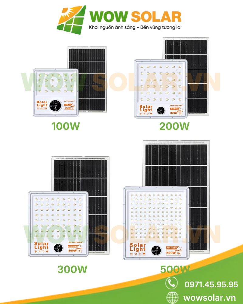 Đèn pha LED năng lượng mặt trời chống chói JD