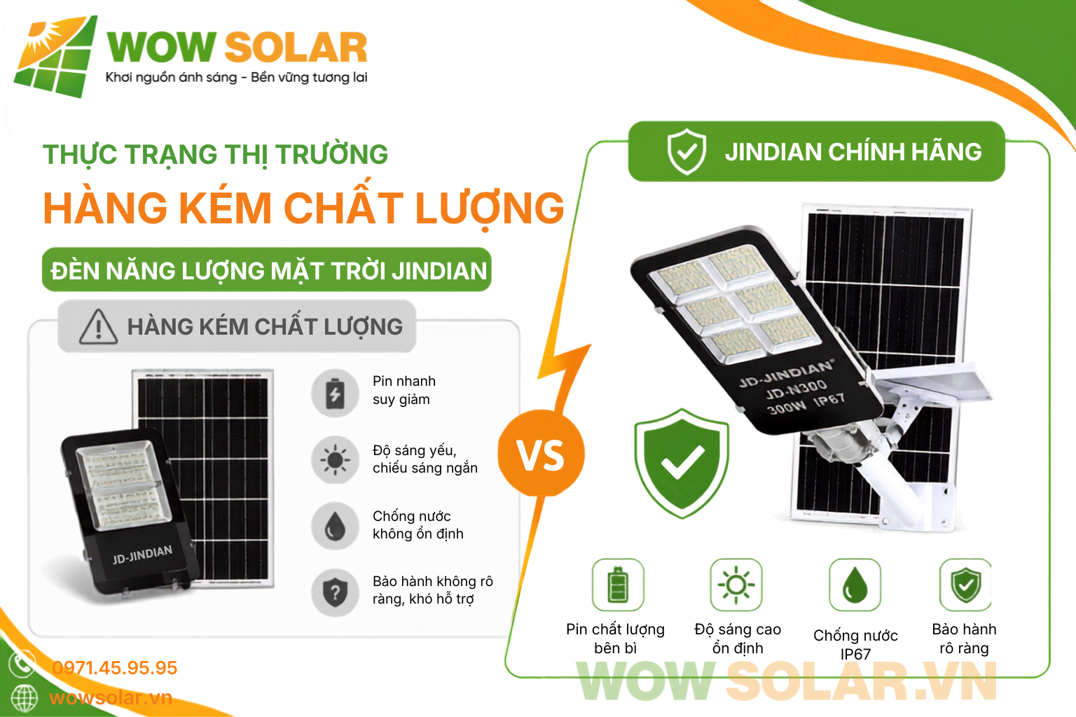 Đèn năng lượng mặt trời Jindian chính hãng